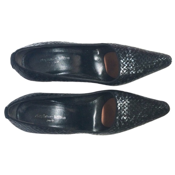 Vintage Stephane Kelian Black Leather Woven Shoes - Picture 4 of 5